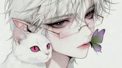 少年和猫咪