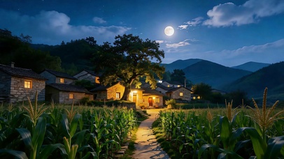 月照儿时山村
