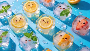 水果薄荷冰块