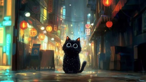 雨中小猫