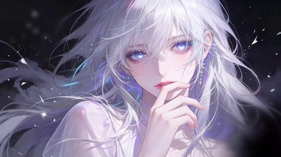 星空白发蓝瞳少女