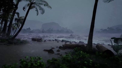 暴雨天狂风海浪