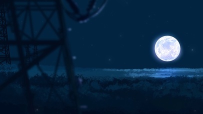 唯美深夜海边明月月亮