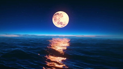 月下大海