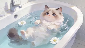 浴缸里猫咪