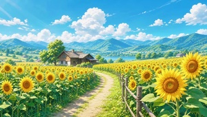 田园小路风景