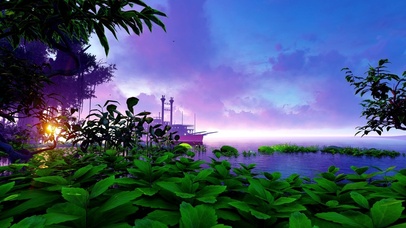 夕阳轮船