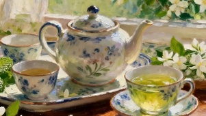 护眼茶座外面树带鱼屏