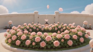 围墙里的鲜花