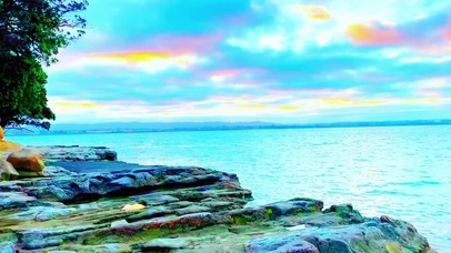 唯美彩霞海岸4K