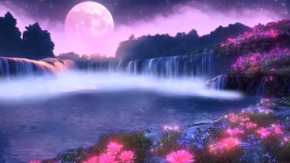 唯美治愈星空瀑布