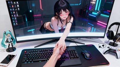 电竞房二次元美少女牵手互动