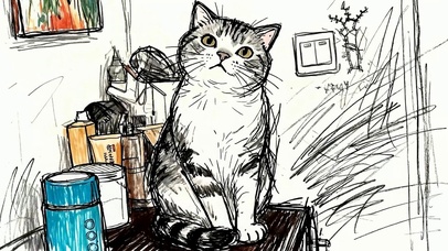 手绘猫咪