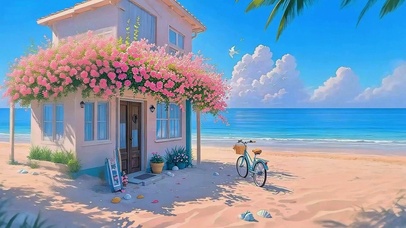 唯美海边小屋4K