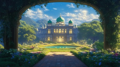 蓝天阳光宫殿花园