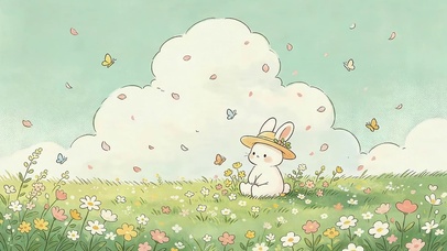 可爱草地小兔