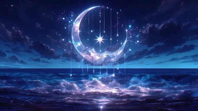 月亮与大海