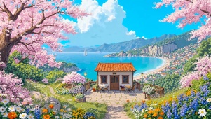 治愈海边城镇小屋