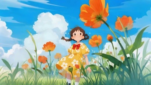 小清新鲜花女孩