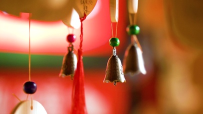 4K祈福吊牌风铃摇摆