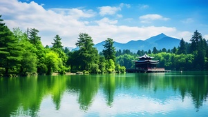 山水古亭美景