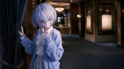 浅蓝短发氛围感二次元美少女