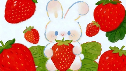 奶呼呼草莓小兔