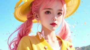 4K60帧-黄色草帽美少女