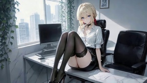 治愈办公室黑丝女孩