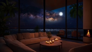 海边流星月夜