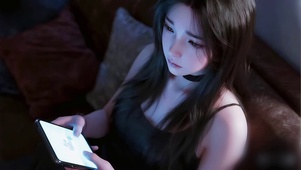 悲伤中强装镇定的少女