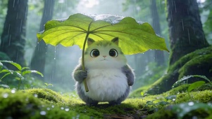 躲雨的小猫