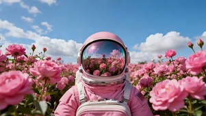 玫瑰花海宇航员