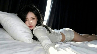 卧室气质美少女