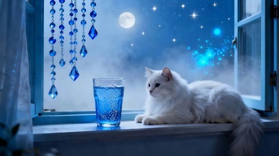 夜圆之夜猫咪