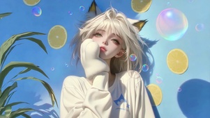 柠檬气泡里的猫系少女