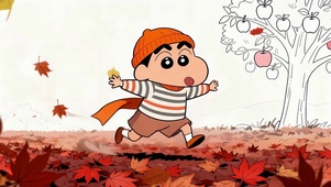 秋日落叶蜡笔小新