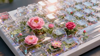 微景观花卉透明创意键盘
