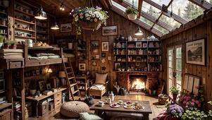 【雨景】温暖的雨中木屋