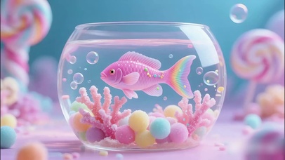 治愈粉彩虹鱼