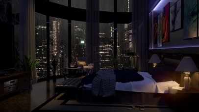 纽约城市公寓雷雨夜