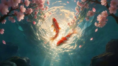 唯美湖面小鱼