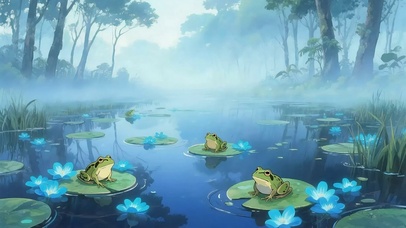 清新迷雾森林河流