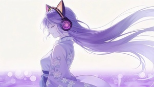 二次元耳机猫耳美女