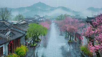 古道细雨