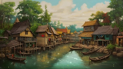 唯美海边乡村风景