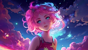 浪漫粉色女孩