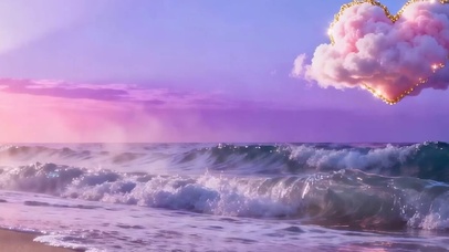 晚霞海景带鱼屏