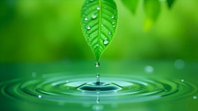 绿色护眼水滴绿叶