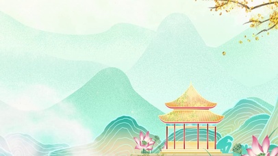 中国风云雾荷塘风景